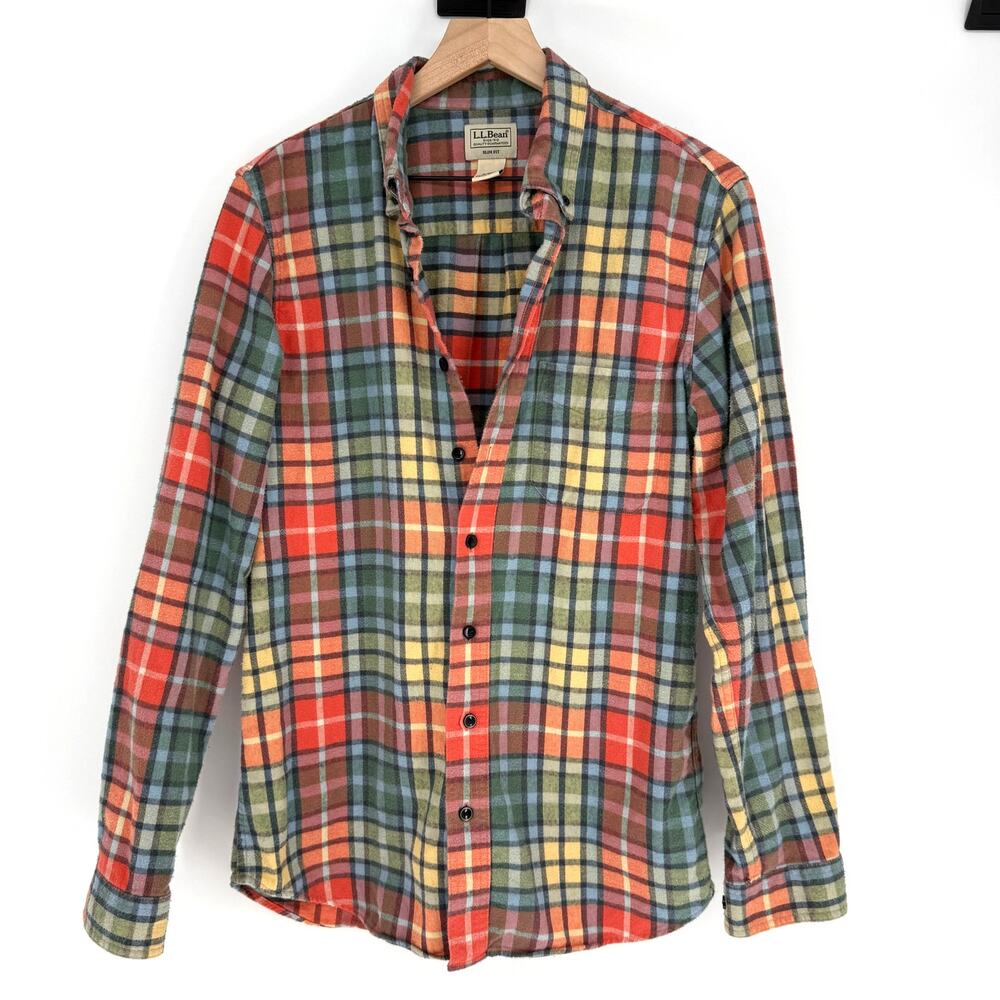 Vintage LL Bean Cabincore Plaid Flannel Shirt Mens Medium Tall Gorpcore Retro